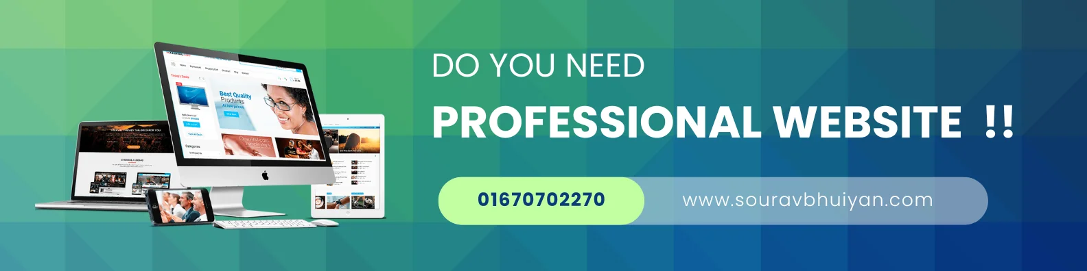 Blue Green Geometric Company LinkedIn Banner