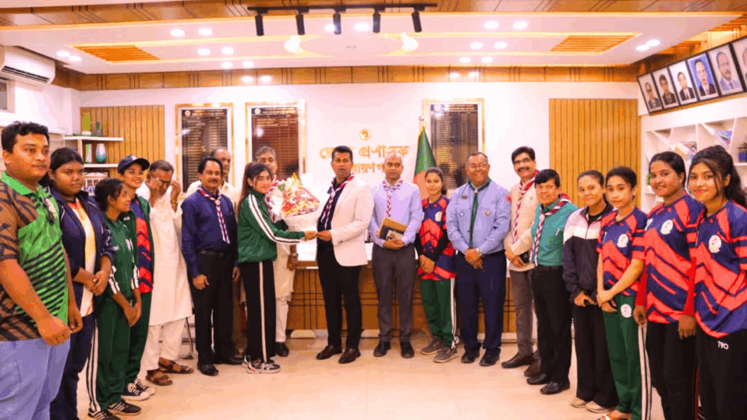 ভলিবলে জাতীয় চ্যাম্পিয়ন নারায়ণগঞ্জ কলেজের মেয়েরা