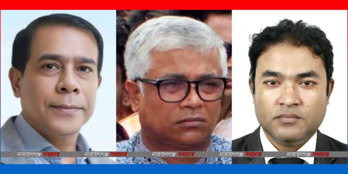 MODEL-MASUD-SHAKHAWAT-GALIB-ADVOCATES মাসুদুজ্জামান, অ্যাডভোকেট সাখাওয়াত হোসেন খান এবং এস এম গালিব।