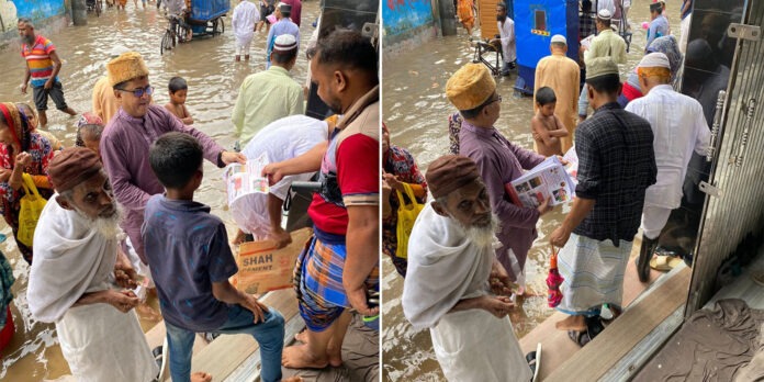 ফতুল্লার আল-আকসা মসজিদে গণসংযোগ করছেন নারায়ণগঞ্জ-৪ আসনের বিএনপি মনোনয়ন প্রত্যাশী।