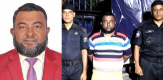 ২২ মামলার আসামি রশিদকে পুনরায় চেয়ারম্যান করার পাঁয়তারা বক্তাবলী ইউনিয়ন পরিষদের অভিযুক্ত মেম্বার আব্দুর রশিদ এবং স্থানীয় মানুষের প্রতিবাদের চিত্র।