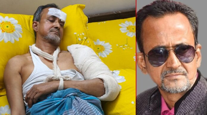 দৈনিক অগ্রবাণী সম্পাদক স্বপন চৌধুরীর সড়ক দুর্ঘটনা।