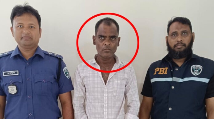 সোনারগাঁওয়ে নয়ন হত্যাকাণ্ডে গ্রেফতারকৃত আসামী কামাল হোসেন।