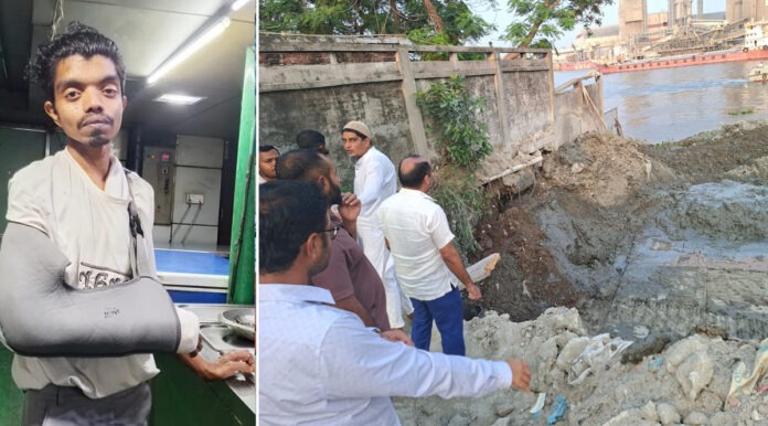 khanpur-port-accident-narayanganj-chourangi-eco-park নিরাপত্তা ছাড়াই কাজ, দেয়াল ধসে আহত ১ | খানপুর পোর্ট নারায়ণগঞ্জ